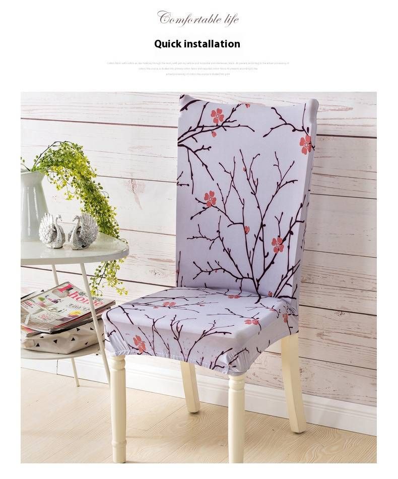 Premium Polyester Elastic Chair Covers Set (92% Polyester) - Stretchable Jacquard Dining Seat & Back Covers For Home/Hotel (4-Piece, Anti-Slip)_voghion.com