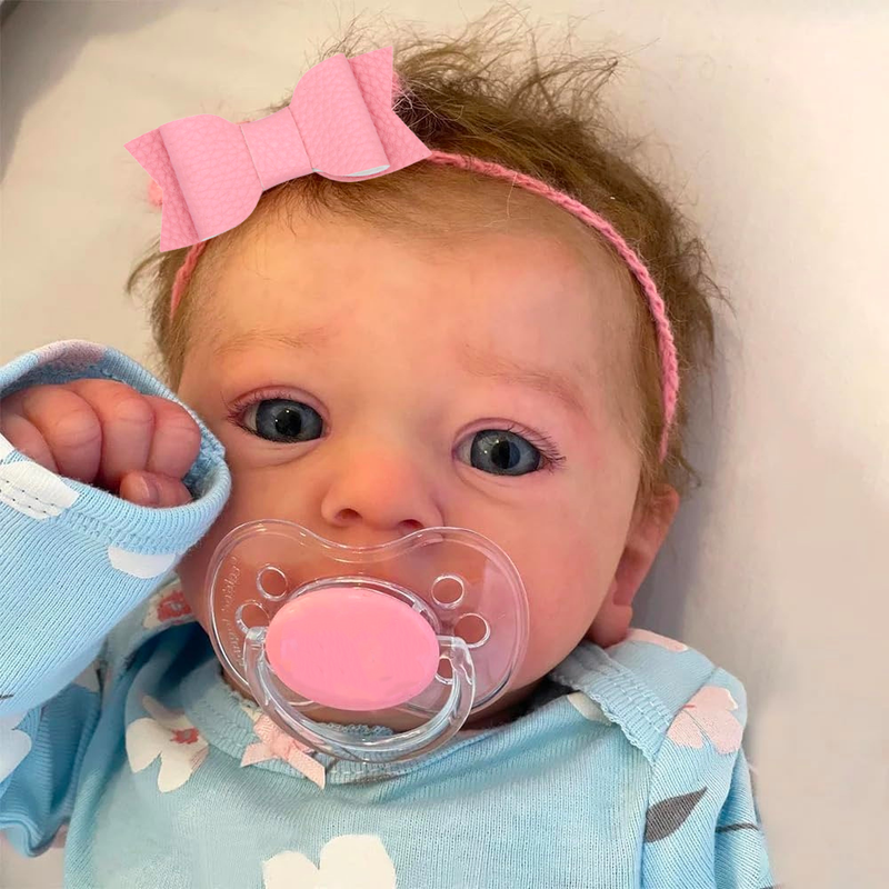46CM Färdig Reborn Baby Doll Felicia Newborn Öppna blå ögon docka Mjukt handrotat hår 3D Hudton Synliga ådror Presentleksak_voghion.com