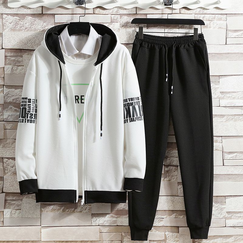 Men's Streetwear Hoodie & Jogger Set – Anti-Static Two-Piece Lounge Outfit (S-3XL, 90% Polyester, Drop-Shoulder, Metro Commuter Core)_voghion.com