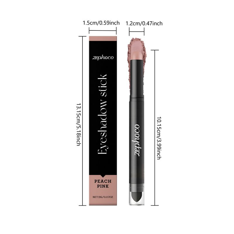 Zephoco Pfirsichrosa, zart glänzend, natürliche Farbe, täglich tragbarer Lidschattenstift_voghion.com