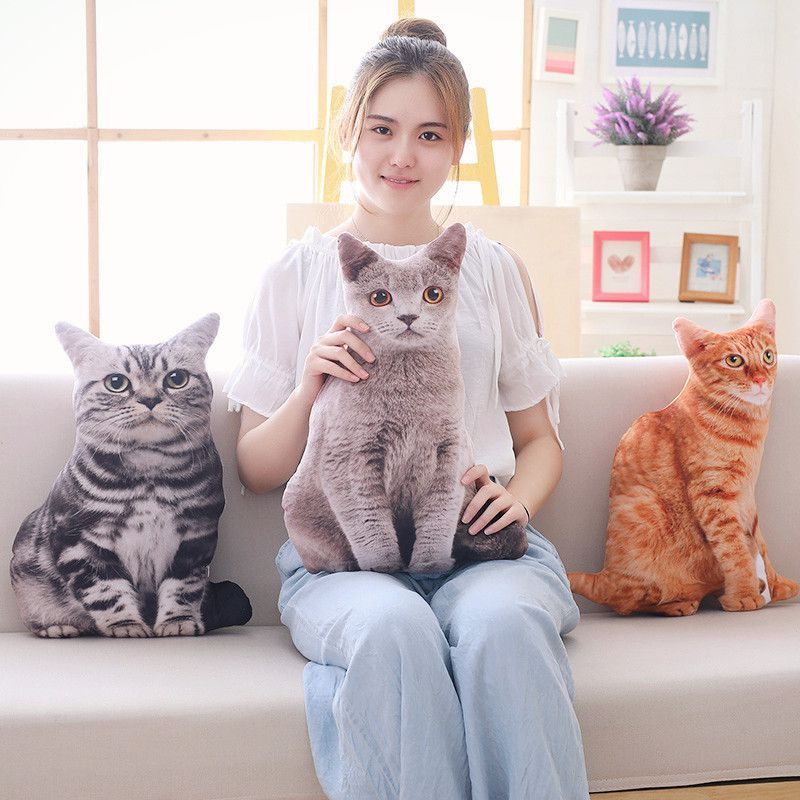 Adorable 3d Simulation 50cm Cat Pillow Plush Toy Cushion For Home Cozy Decor_voghion.com