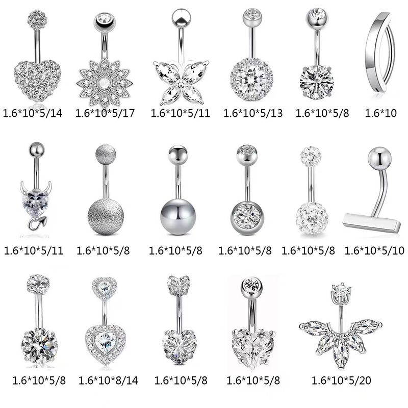 Piercing per ombelico in acciaio inossidabile con intarsi in zircone_voghion.com