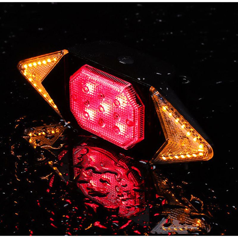 USB charging signal wireless remote control bicycle tail front mountain bike turn cycling light_voghion.com