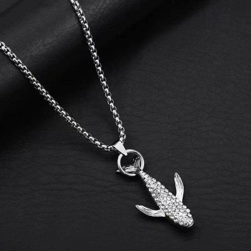 Collana con balena intarsiata Dia da donna, ciondolo hip-hop semplice e alla moda, accessori con cappuccio personalizzati e versatili_voghion.com