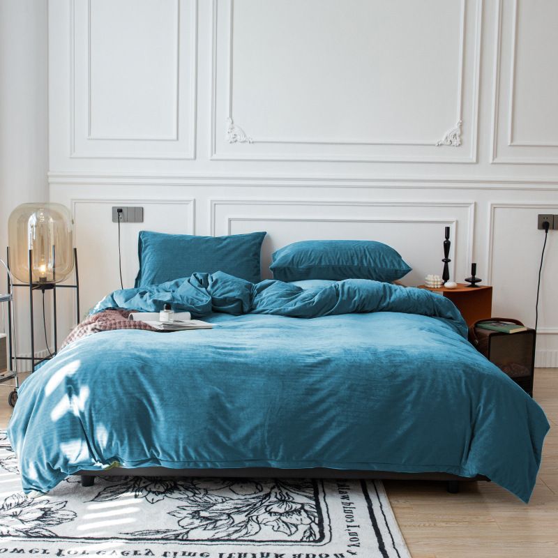 Home Textile Crystal Velvet Quilt Cover Three Piece Set Spot Bedding Full Size_voghion.com