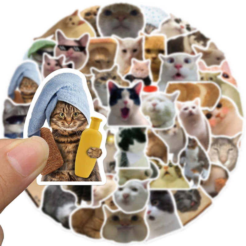 ToysMall 50 Stuks Cartoon Stickers Leuk Katje Patroon PVC Decoratie Kat Stickers Plakboek Waterfles Koffer Briefpapier Leveringen_voghion.com