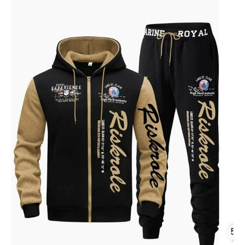 Lässiges Herren-Set aus Kapuzenpullover und Jogginghose – Atmungsaktives Polyester-Zweiteiler-Outfit für Fitnessstudio, Streetwear und Freizeit_voghion.com