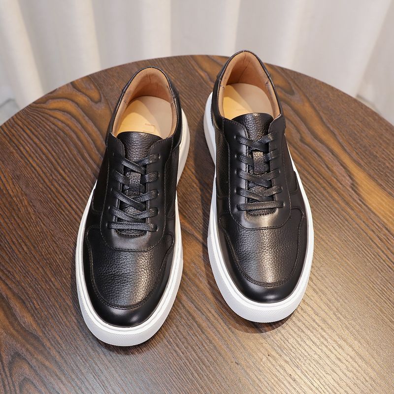 New Style 2025 New Breathable Leather Sneakers High-End Trendy Versatile Fashion Light Luxury Casual Men's Shoes_voghion.com