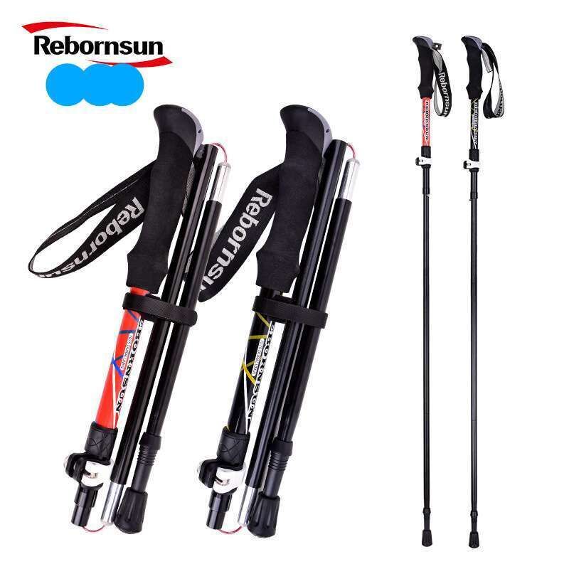 Robinson Crusoe Mountaineering pieghevole in lega di alluminio a cinque sezioni leggero telescopico per esterni ultra corto fuoristrada da corsa_voghion.com