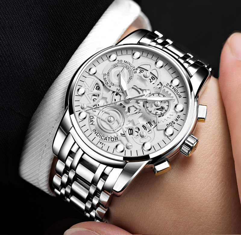 Montres à bracelet en acier pour hommes, montres étanches pour hommes_voghion.com