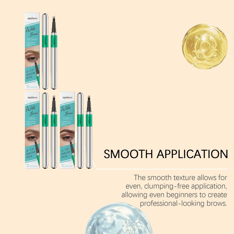 ZEPHOCO 3D Four-Prong Eyebrow Pencil One Stroke Natural Wild Eyebrows Clear Color Beginner-Friendly_voghion.com
