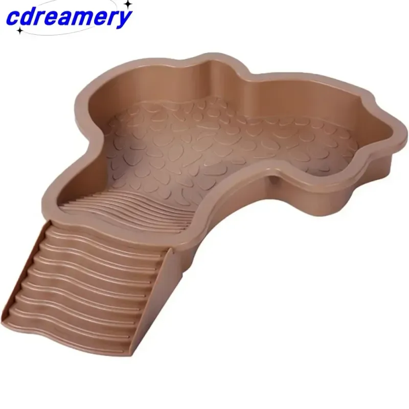 Turtles Bathing Pool Water Bowl With Slip Proof 35x28.50cm Friendly Habitat With Steps For Reptiles Resting And Soaking_voghion.com
