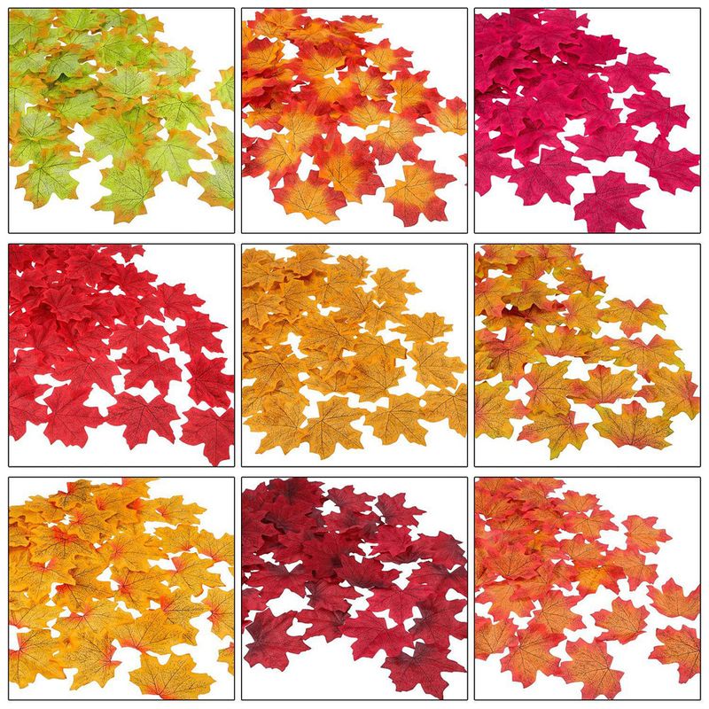 8 cm Gerçekçi Yapay Akçaağaç Yaprakları - Karışık Renkler (Paket Başına 100/200/300/400 Yaprak)_voghion.com