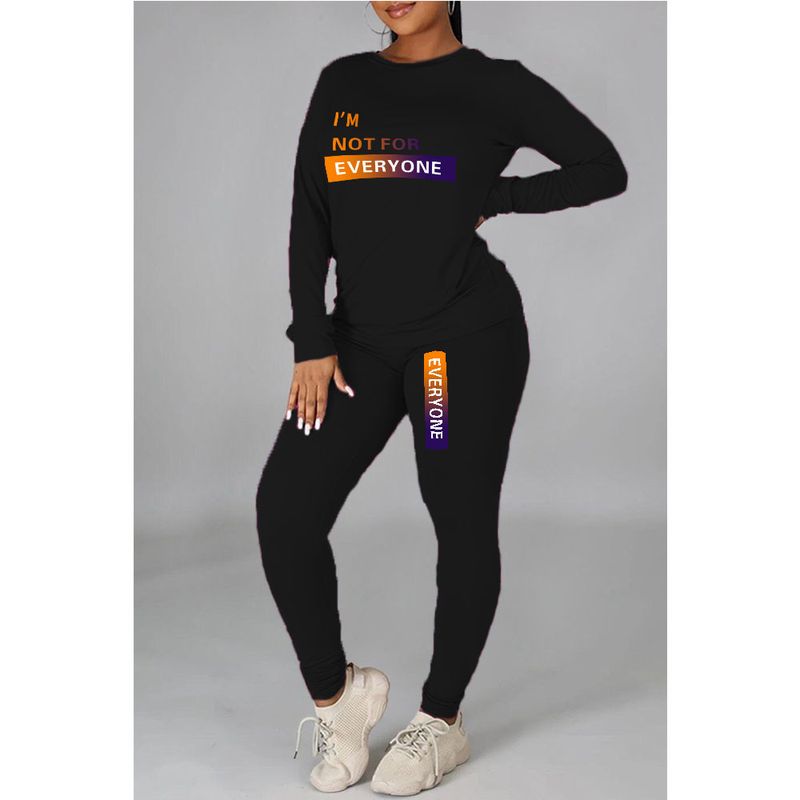 Bedrucktes, personalisiertes, lässiges zweiteiliges Set für Damen_voghion.com