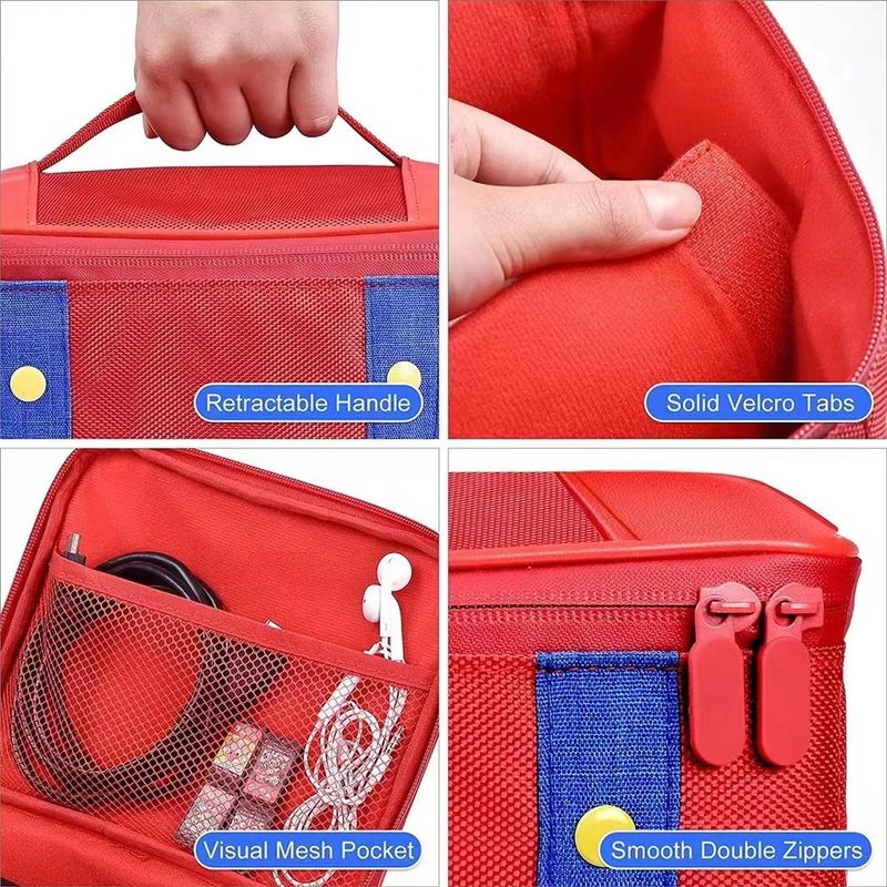 Super Switch Storage Case - Large Hard Shell Travel Bag For Switch Console & Accessories - Lightweight Nylon With Official Design_voghion.com