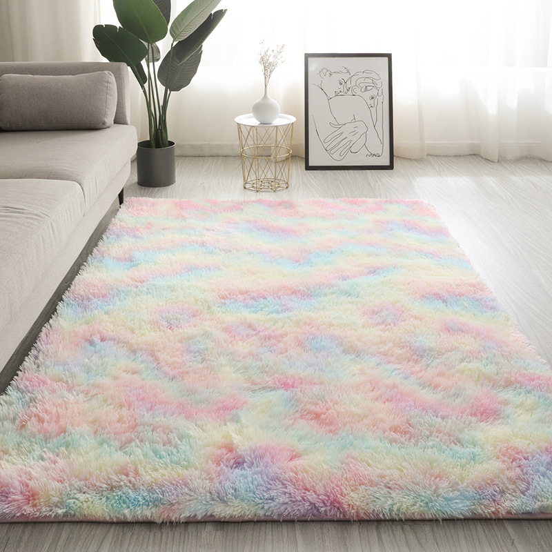 Carpet bedroom covered with Nordic ins, living room, coffee table, bedside girl room, under the bed, plush mesh red carpet floor mat_voghion.com