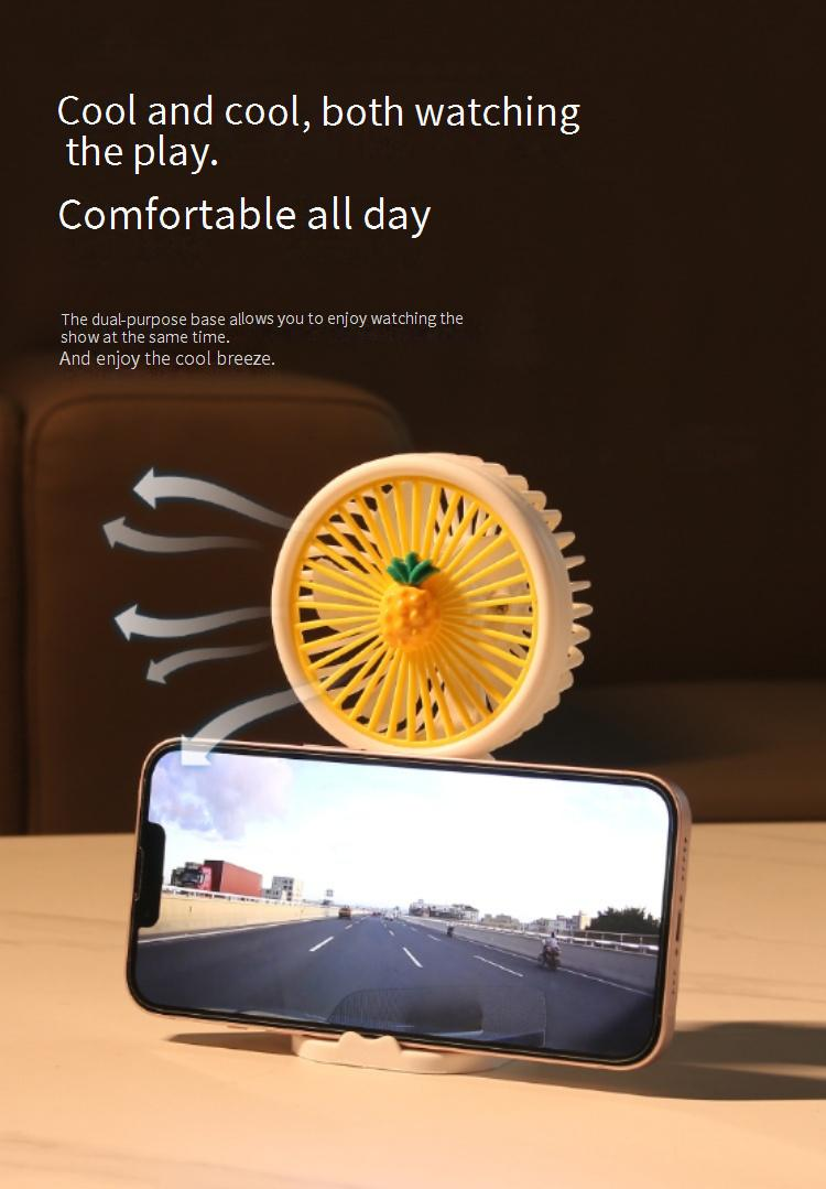 Bloemen- en fruithandventilator voor kinderen - USB oplaadbare draagbare bureau- en buitenventilator_voghion.com