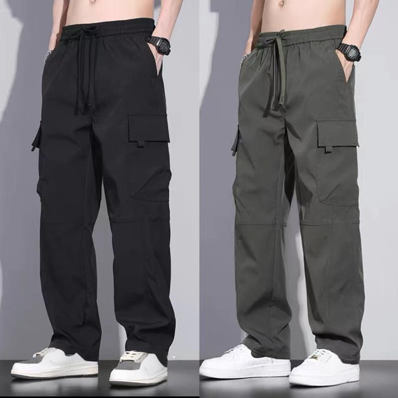 Men's Relaxed Fit Cargo Pants - Lightweight Workwear Trousers With Durable Ripstop Fabric, Straight Leg & Roomy Pockets For Casual & Outdoor Wear_voghion.com