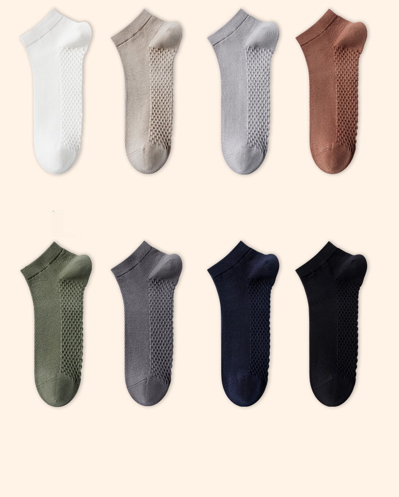 Herren-Baumwollsocken aus reiner Baumwolle, Herren-Baumwollsocken, kurze Socken, Zhuji-Socken, Sommer-Kurzschlauchsocken, antibakterielles Deodorant, Mesh, schweißabsorbierend_voghion.com