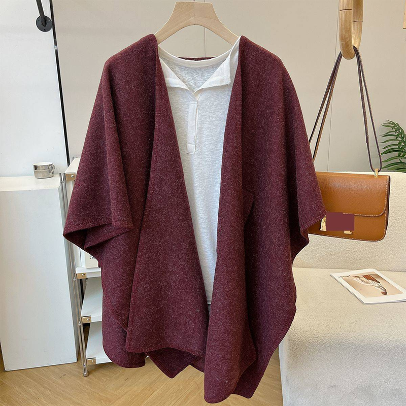 Damenschals Neuer Retro-Schal-Cape-Mantel für Frauen Frühling Herbst Winterkleidung High-End-Mode All Match Loose Outer Wear_voghion.com