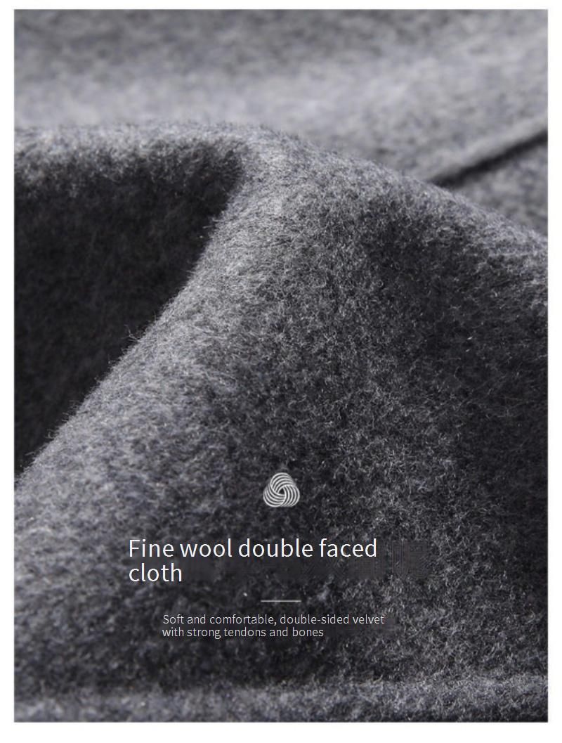 Men's Double-Faced Wool Overcoat, Knee-Length Trench Coat, Thickened Winter Jacket, Stylish Casual Outerwear_voghion.com