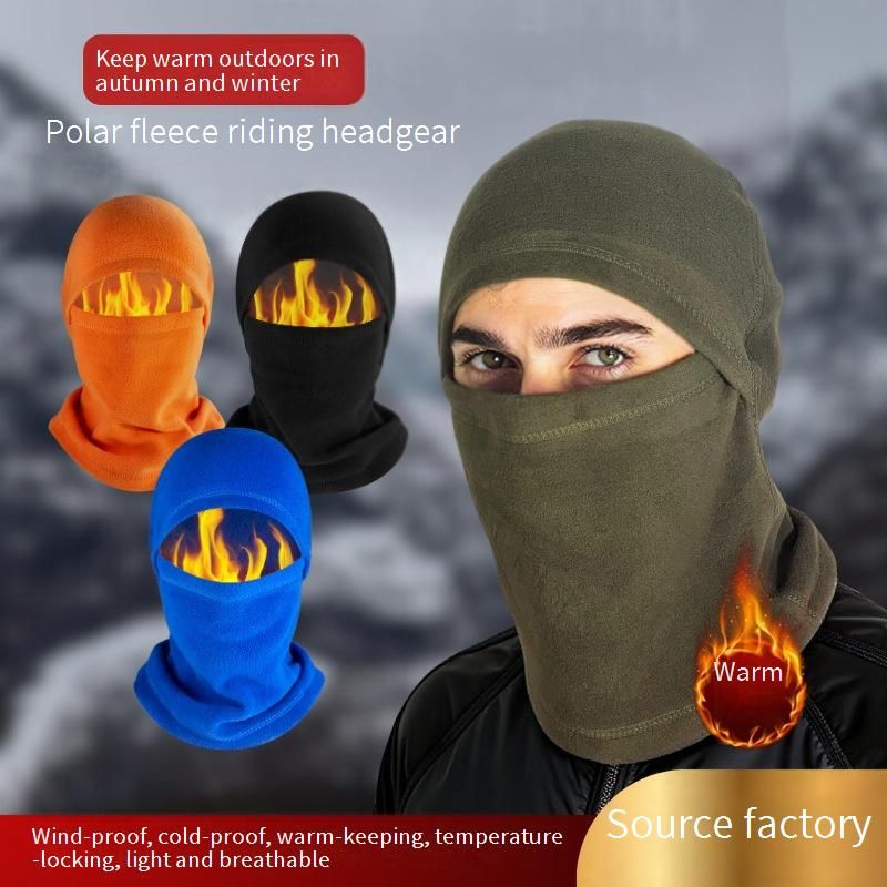 Pasamontañas de forro polar unisex de invierno: braga de cuello cortavientos para ciclismo, esquí y actividades al aire libre._voghion.com