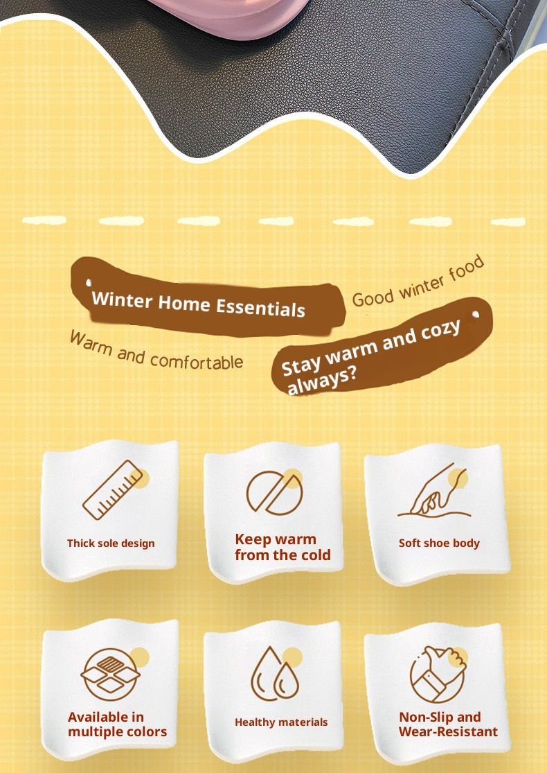 Chaussons d'hiver doublés polaire pour enfants – Chaussons imperméables et antidérapants pour l'intérieur et l'extérieur (rose/bleu/jaune/marron, pointure 24-41)_voghion.com