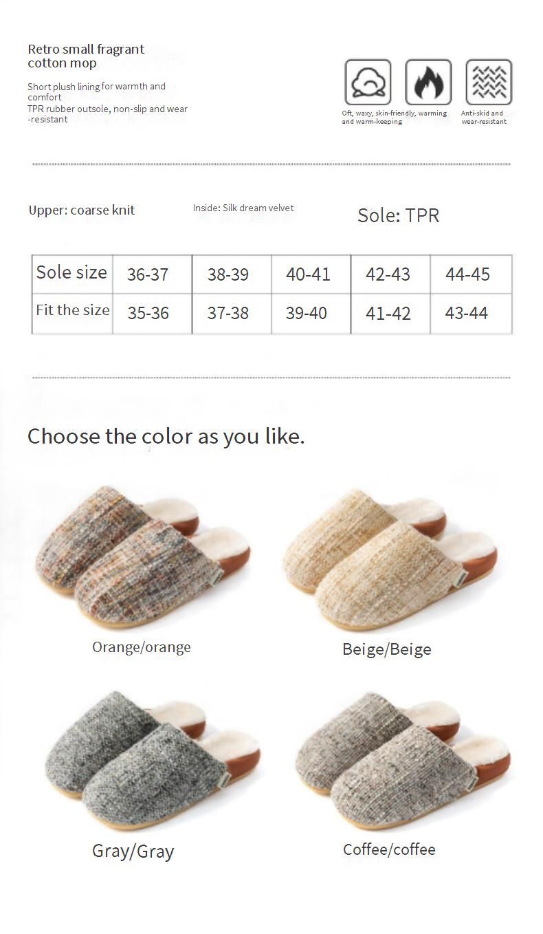 Pantofole di peluche di alta qualità per donne e uomini - Comode pantofole da casa con suola spessa antiscivolo, calda fodera in pile, design unisex per coppie in colori classici_voghion.com