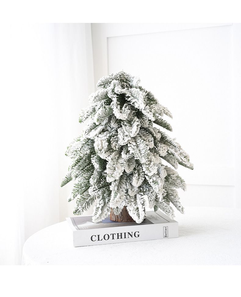 Weihnachten Simulierte Fallen Schnee Beflockung Nobel Baum Nordic Stil Kleine Desktop Dekoration Baum_voghion.com