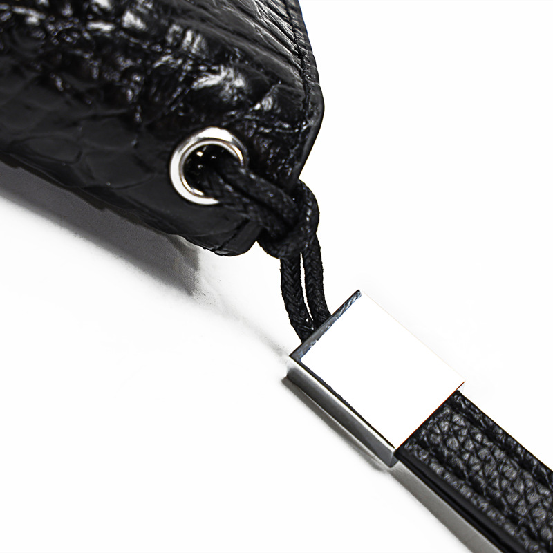Pochette di media lunghezza con motivo coccodrillo in stile grande marchio con più scomparti per carte e portafoglio di grande capacità, il primo portafoglio da uomo in pelle di vacchetta_voghion.com