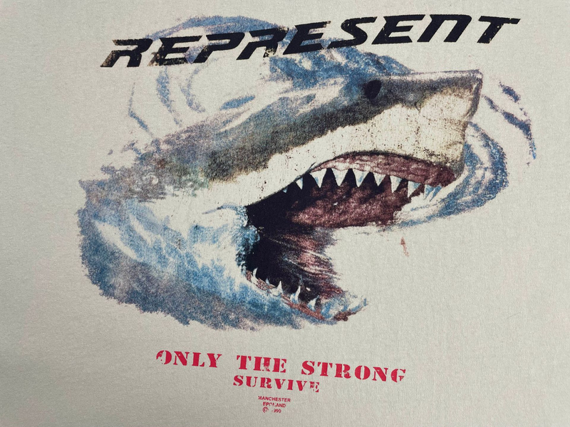 T-shirt pour homme, imprimé requin, délavé, manches courtes, style vintage, ample, endommagé, ancien_voghion.com