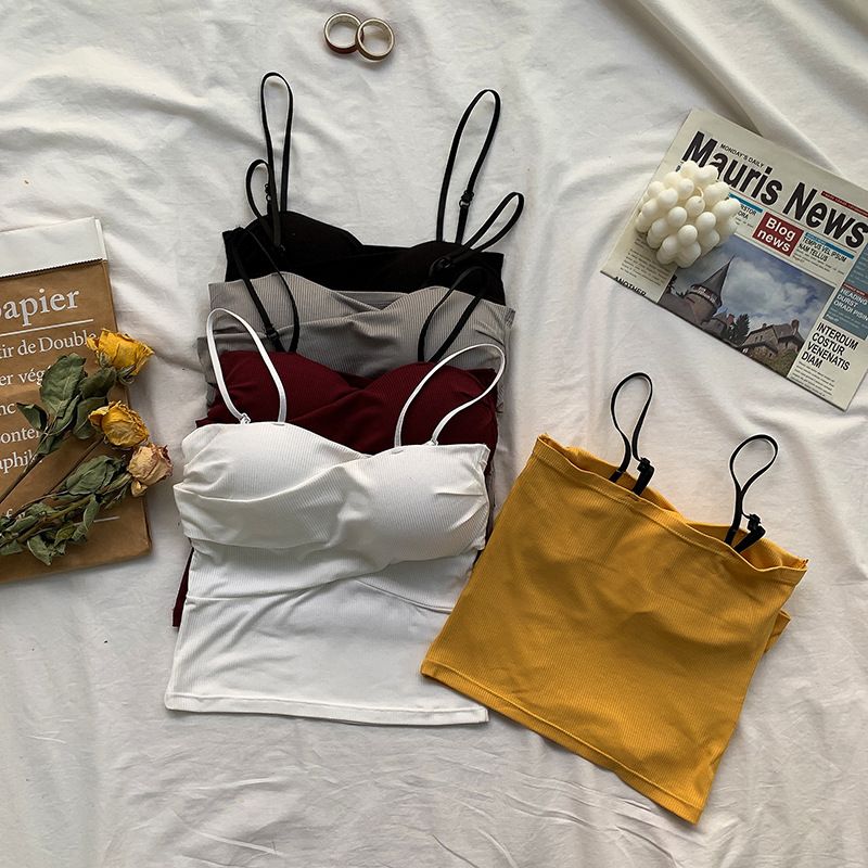 Internet celebrity thread cotton beautiful back, chest wrapping, strapless girl, student bra base, sports suspender,_voghion.com