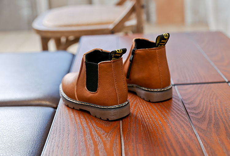Chaussures en cuir pour garçons et filles, bottes courtes simples, Martin, Style britannique, nouvelle collection printemps et automne 2023_voghion.com