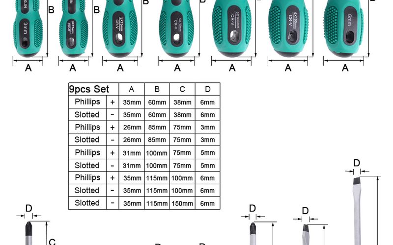 6-12Pcs Magnetic Screwdrivers Set Phillips Flat Professional Screwdriver Set Screw Driver Kit Electrician Tools Hand Tools_voghion.com