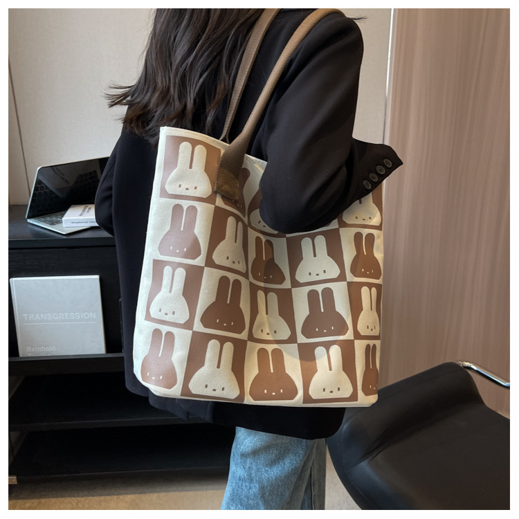 Lærredstaske Dame Large Capacity 2023 Ny sommer All-match En-skulder stoftaske avanceret sense class pendlertaske_voghion.com