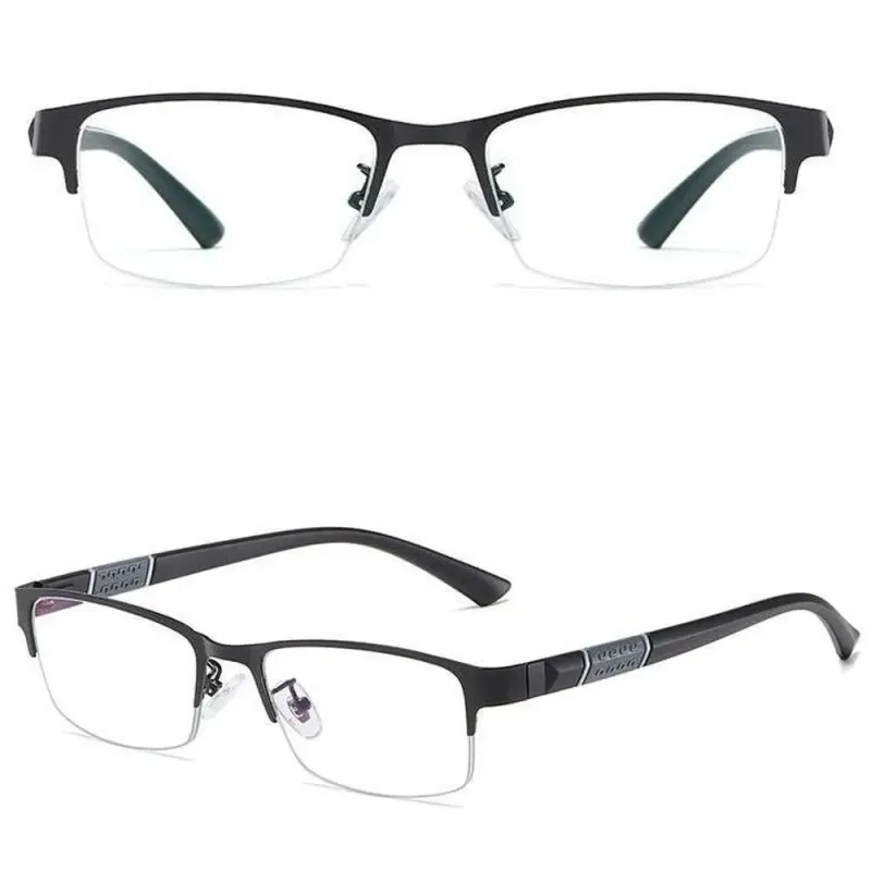 Brille Männer Anti-Blaulicht Business Lesebrille Vintage Halb Rahmen Augenschutz Ultraleichte Büro Brillen_voghion.com