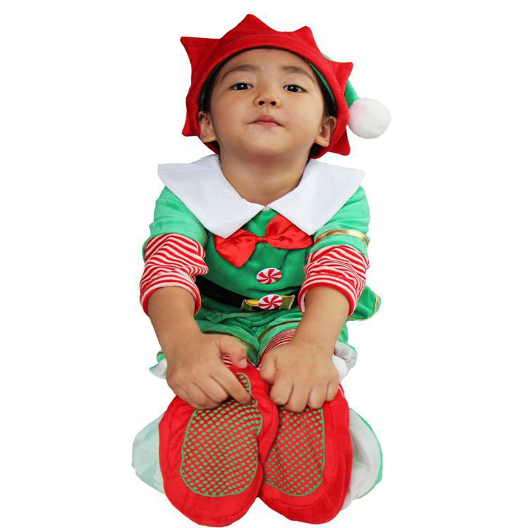 Christmas baby jumpsuit Santa Claus elf elk little snowman costume performance costume_voghion.com