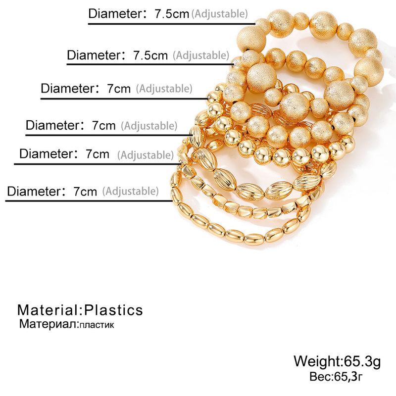 Armband-Set mit gebürsteten Metallkugeln – Robuster geometrischer Schmuck, Statement-Stück mit unregelmäßiger Textur für Männer und Frauen_voghion.com