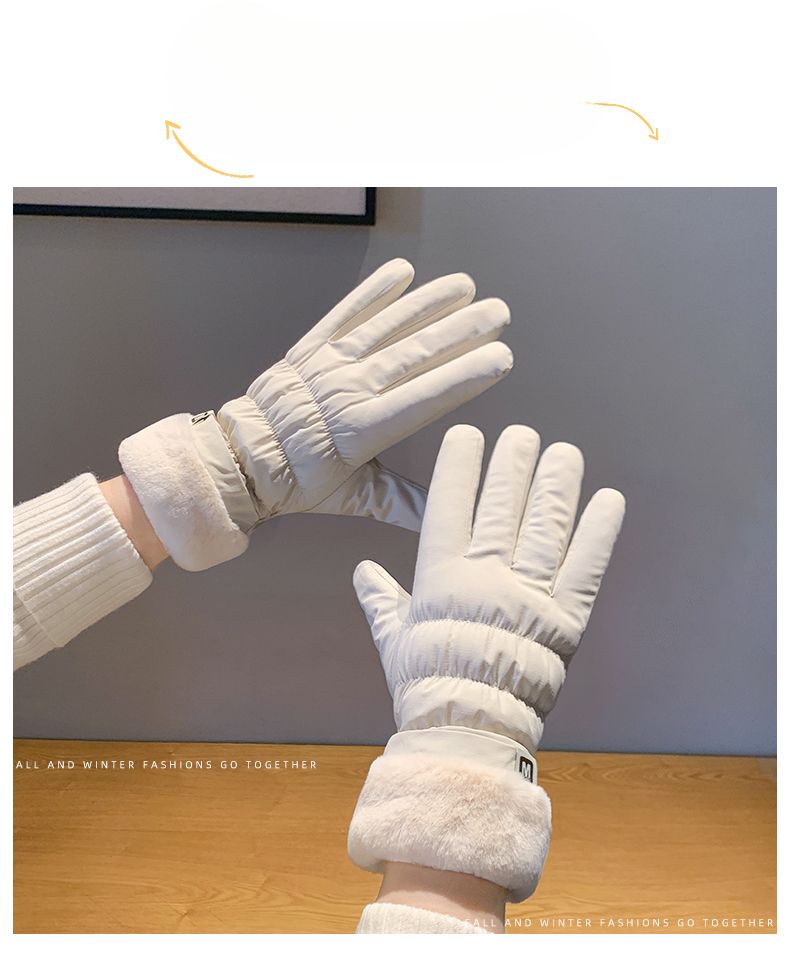 Guantes de esquí para mujer, de invierno, gruesos, cálidos, resistentes al frío, resistentes al viento y con pantalla táctil, para ciclismo al aire libre y deportes._voghion.com