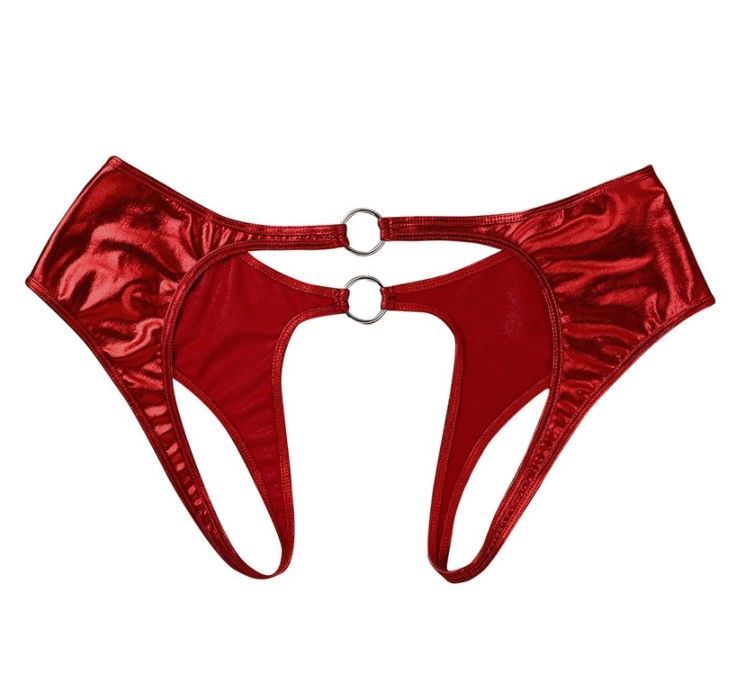 Dessous-Unterwäsche, sexy Pamas-Lackleder, durchsichtig, T-förmiges Höschen, Damen-T-Rücken, Mini-Badeanzug, Badehose_voghion.com