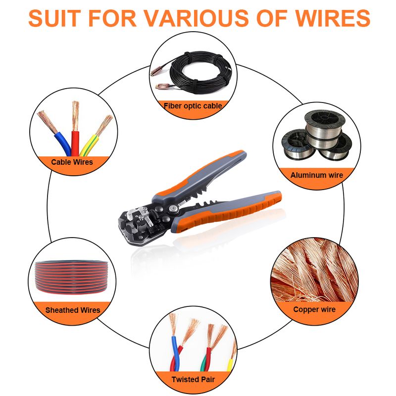 WOZOBUY Crimper Cable Cutter Adjustable Automatic Wire Stripper Multifunctional Stripping Crimping Pliers Terminal Hand_voghion.com