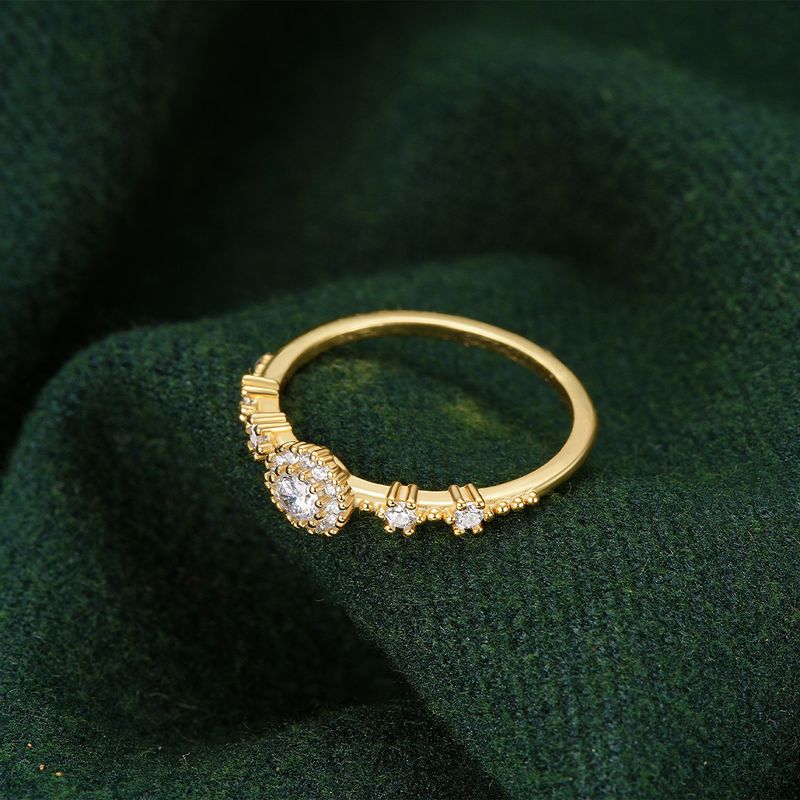 Mode CANNER vergulding Klassieke dames Fijne sieraden Verlovingsringen Sterg Sier Ring met ronde zirkoon voor vrouwen_voghion.com
