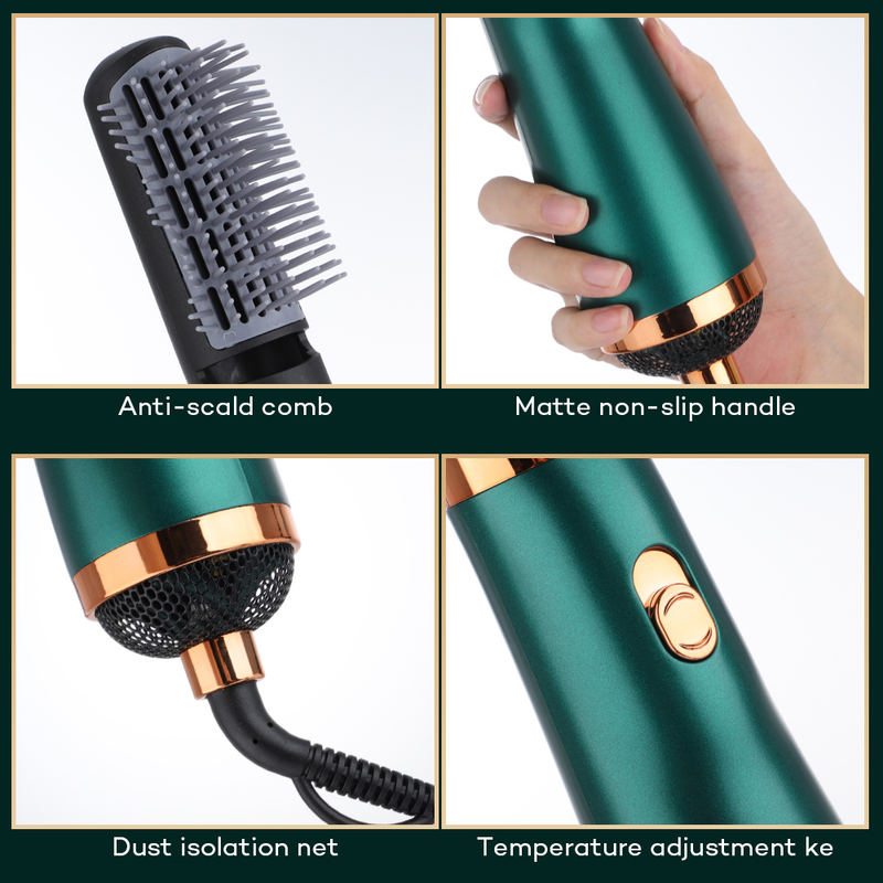 Multifunctional hair dryer One Auto Curling Step Hairdryer Electric Ion Hair Dryer Comb Hot Air Brush Styling Tool Barber Household _voghion.com
