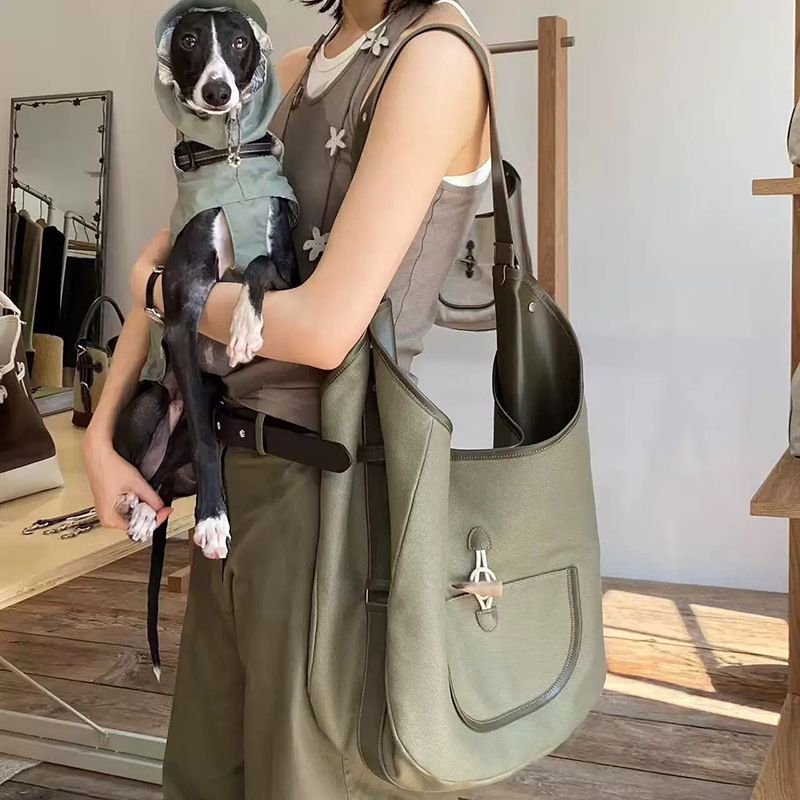 Niche Design Internet Celebrity Style Casual Canvas Shoulder Underarm Large Capacity Women's Shopping Bag 2025 Spring And Summer New Fashion_voghion.com
