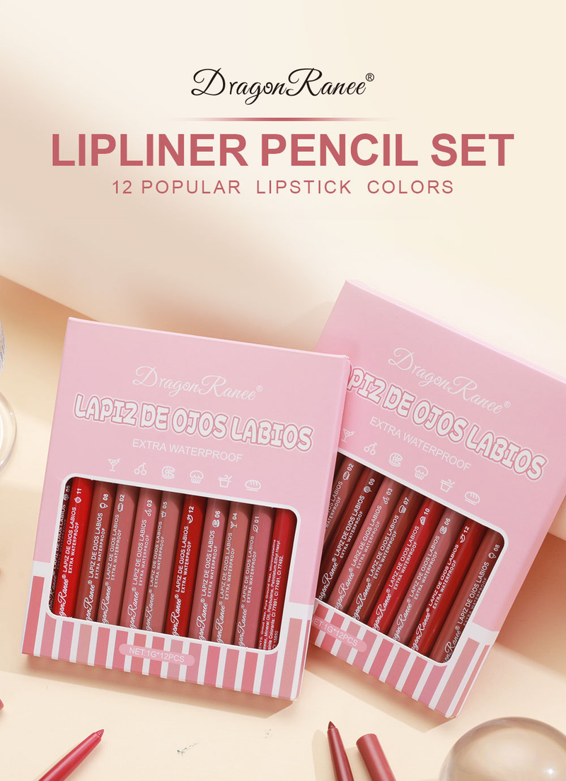 12-Piece Lipstick & Lip Liner Set For Women - Long-Lasting, Non-Fading, Matte Finish, With Beige Brown Shades Included_voghion.com