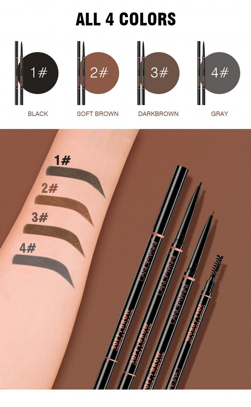 Eyebrow Double Head Pencil Long Lasting Waterproof 5 Colors Fine Eye Brow Pen Tint Mascara Enhance Cosmeti_voghion.com