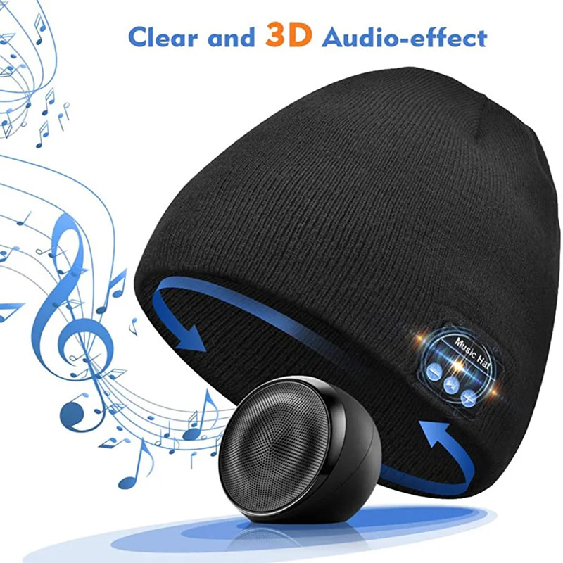 Gorro con auriculares Bluetooth, auriculares inalámbricos con micrófono, ideal para deportes y compatible con iPhone, Xiaomi y Samsung._voghion.com
