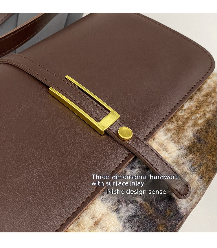 Årets populære lille veske for kvinner høst og vinter allsidig 2023 ny retro én-skulder crossbody-veske for kvinner teksturert liten firkantet veske_voghion.com