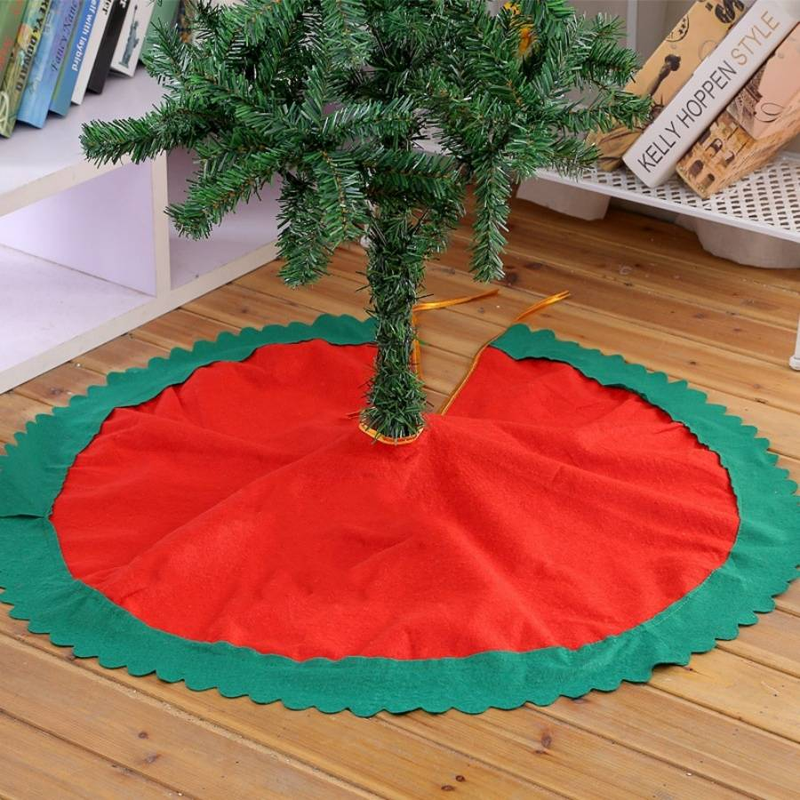 1st kerstboomrok kerstboombodem schort, groene rand vloermat kerstfeestdecoratie_voghion.com