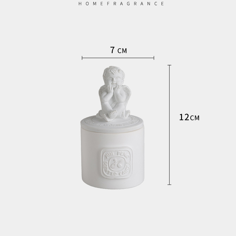 Statue Angel Series Aromatherapy Candle Essential Oil Soy Wax Aromatherapy Fragrance Fragrance Cup Diffuser Gift Box Set_voghion.com